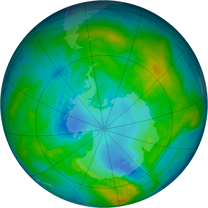 Antarctic ozone map for 18 April 1980